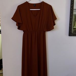 SHEIN, maxi dress, size small, burnt orange
